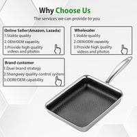 Ensemble de 9 casseroles et poêles antiadhésives à poignée durable en acier inoxydable