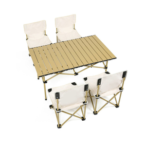 Juego de Mesa y Sillas Plegables de Aluminio para Exteriores, Mesa Larga para Barbacoa, Camping y Picnic - Product Image 1