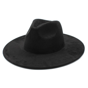Nouveau <span class=keywords><strong>chapeau</strong></span> Fedora personnalisé à la mode pour hommes et femmes 6 couleurs daim large bord <span class=keywords><strong>Borsalino</strong></span> Trilby Jazz <span class=keywords><strong>chapeau</strong></span> pour une utilisation décontractée en plein air - Product Image 3