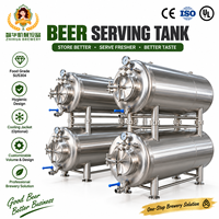 Tangki Bir CE PED Bersertifikat 500L 5BBL Bright Brite, Tangki Penyimpanan dan Pengondisian Bir Berinsulasi Berjaket dari Baja Tahan Karat Isobarik