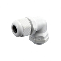 Presse-étoupe en nylon GA 90 ° IP68-Angle droit profil bas, UL94 V0 et résistant aux UV pour armoires de commande et boîtes de jonction