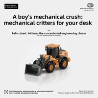 Mini Bulldozer a Escala 1:64 con Control Remoto, Modelo Eléctrico de Ingeniería en Metal, 2.4G, Listo para Usar, Alcance de 30M, Interior/Exterior