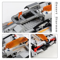 MOULD KING-bloques de construcción de coche técnico para niños, 15052, 555 piezas, MOC, bloques de construcción, Control remoto, motorizado, camión Storm del desierto, modelo de Juguetes
