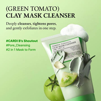 Masque à l'argile de tomate et au thé vert, gel nettoyant exfoliant, purifie en profondeur les pores, élimine l'excès de sébum, nourrit la peau délicate du visage