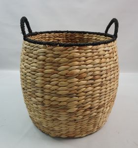 round Hyacinth Water <b>Storage</b> Basket with Handle for <b>Home</b> <b>Organization</b> - Product Image 1