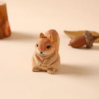 Porte-clés ornement en bois sculpté, petit ornement suspendu en bois massif, cadeau créatif mignon sculpté à la main, pendentif pour sac ou stand de vente.