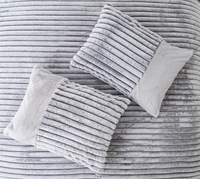Ensemble de couette en fausse fourrure rayée, Super doux, chaud et moelleux, pour chambre à coucher, 1 pièce