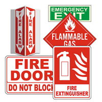 Pegatina Fotoluminiscente para Extintor de Incendios, Señal Autoadhesiva que Brilla en la Oscuridad, Señal de Seguridad Luminosa, Salida de Emergencia, Pasillo, Vinilo Rojo y Blanco