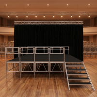 Plateforme de scène en aluminium modulaire, portable, hauteur réglable, sans outils, pour concert, mariage, événement