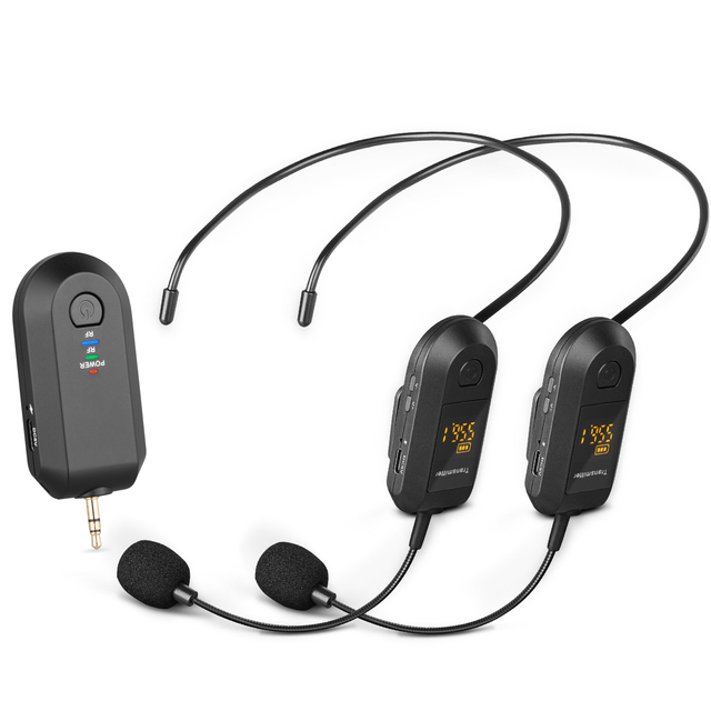 T9 Factory Wholesale 2.4G Dual Wireless Headset Microphone for Teaching Church Conference