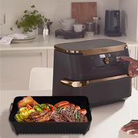 Revêtement en silicone de qualité alimentaire pour friteuse à air, résistant à la chaleur, plaque de cuisson rectangulaire, pot en silicone antiadhésif pour friteuse à air Ninja AF500UK/DZ701