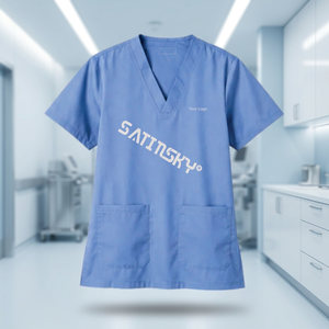 Blusa Médica con Cuello en V para Mujer, Color Azul Cielo, Nueva Generación, Uniforme Médico e Instrumentos Quirúrgicos - Product Image 3
