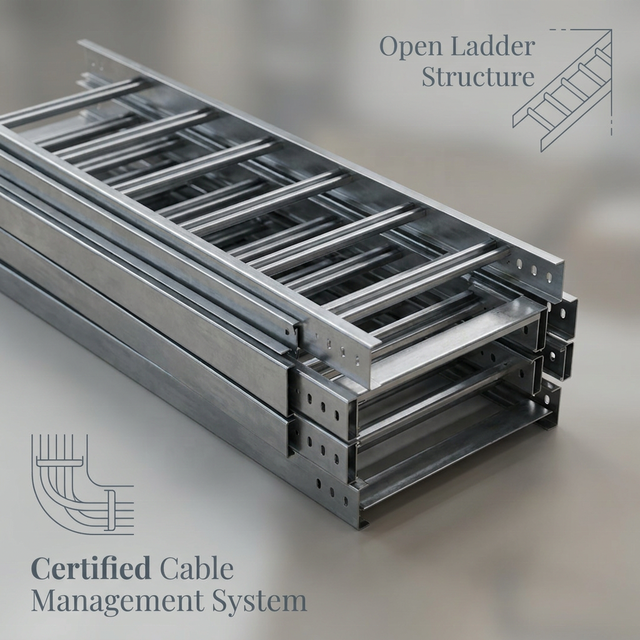 Aluminum Cable Tray Certified Cable Management System Lightweight Corrosion-Proof Cable Laying 8-Piece Data Center Renewable