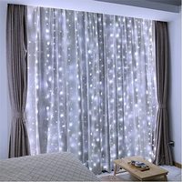 Nouvelle guirlande lumineuse rideau 300 LED de 3,5 m avec modes marche/arrêt, lumières scintillantes pour mariage, fête, maison et jardin