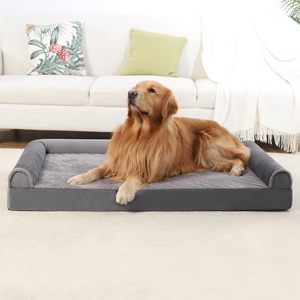 Toptan Ortopedik L Şekilli Gizli Fermuarlı Evcil Hayvan Köpek Yatağı Yastığı Çıkarılabilir Yıkanabilir Evcil Hayvan Koltuğu İç Mekan Orta Büyük Köpek Yatağı - Product Image 6