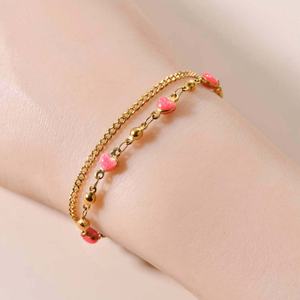 JXX Women's Fashion Heart Bracelet <b>Set</b> with Zircon Made of Titanium Steel and Stainless Steel for Jewelry - Product Image 4