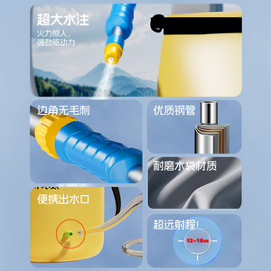 ปืนฉีดน้ำแบบสะพายหลัง 20 ลิตร ความดันสูง ความจุขนาดใหญ่ 58/70 ซม. ปืนฉีดน้ำแบบใช้มือสำหรับเด็ก เล่นสนุกกลางแจ้งในช่วงฤดูร้อน เล่นในสระน้ำ - Product Image 3