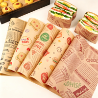 Kertas Foil Cetak Khusus untuk Taco/Burrito, Kertas Lilin Taco Hamburger, Kemasan Roti & Makanan Deli
