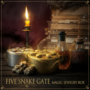 Nouvelle boîte à bijoux magique mystérieuse à cinq serpents, avec interrupteur rotatif, couleurs or/argent au choix, idéale pour anniversaire/mariage - Product Image 2
