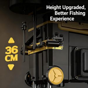 Câu cá màu đen Gear Bucket Set với Seat-Portable Fish <span class=keywords><strong>Box</strong></span> cho Angler ngoài trời, di động, ghế, đứng giữ, Rod Rack - Product Image 2