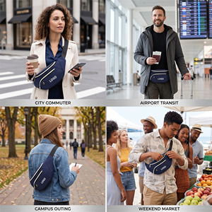 <span class=keywords><strong>Riñonera</strong></span> Deportiva Casual Ajustable para Exteriores con Salida para Auriculares, Bolsa de Cintura para Hombre, Fabricante de Bolsos - Product Image 3