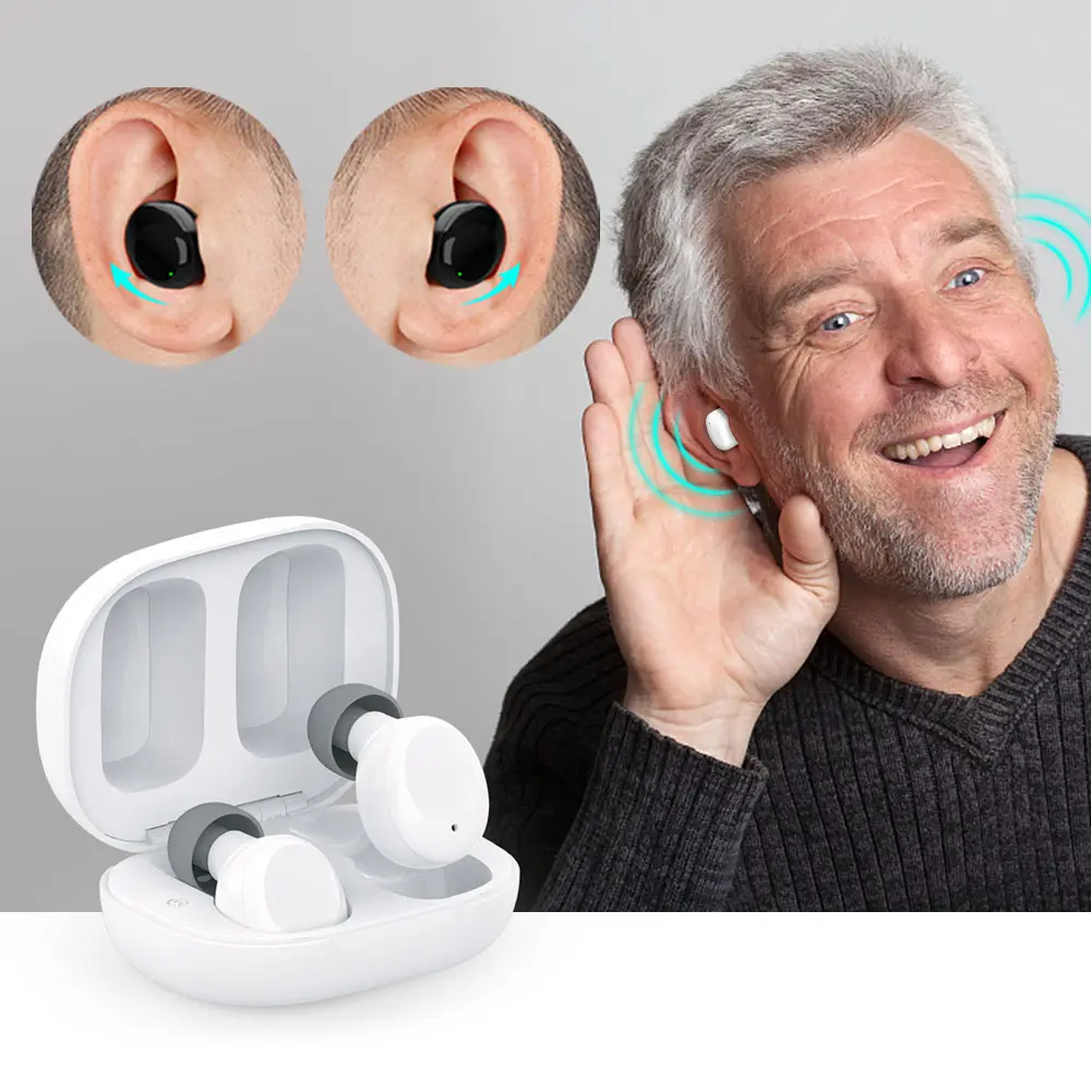 Itc Ite Invisible Alat Bantu Dengar Deaf-Aid Amplifier aide auditive Rechargeable For Seniors Deafness Hearing Aid Device