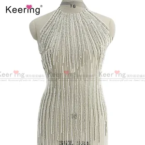 WDP-229 Keering Thiết Kế Đặc Biệt Sang Trọng Vàng Rhinestone Wedding Dress Đính