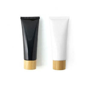 Da viaggio ricaricabili 100g <span class=keywords><strong>3.3</strong></span> oz tubi cosmetici in plastica con tappo di bambù barattoli vuoti per Shampoo crema per le mani detergente per il viso - Product Image 1