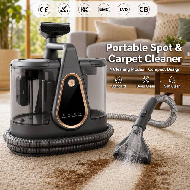 Powerful Strong Suction Wet & Dry Upholstery Cleaner Handheld Portable Spot Fabric Sofa Carpet Cleaning Machine