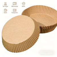 Feuilles de cuisson pour friteuse à air chaud, 50 pièces, écologiques, 6,3 pouces, antiadhésives, en papier alimentaire, résistantes au four, anti-graisse, jetables