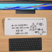 Support de clavier d'ordinateur de bureau en verre, tableau blanc de bureau, calculatrice, tableau blanc effaçable à sec avec tiroir, organiseurs de bureau