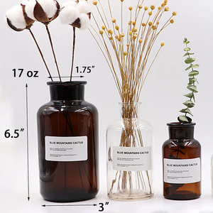 Petits vases décoratifs en <span class=keywords><strong>verre</strong></span> <span class=keywords><strong>vert</strong></span> pour fleurs, petites bouteilles vintage, centre de table pour mariage et décoration intérieure - Product Image 4