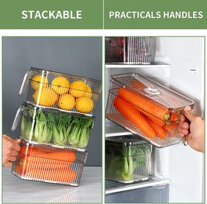 Hot Selling BPA-Free PET <strong>Storage</strong> <strong>Box</strong> with Freshness Timer Lid <strong>Fridge</strong> Organizer for Kitchen Pantry and Refrigerator Food <strong>Storage</strong> - Product Image 4