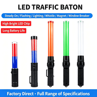 Bâton de signalisation routière portable multi-mode, étanche, en plastique, alimenté par batterie, avec LED, 26 cm, pour zones de construction