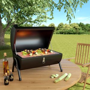 Griglia a <span class=keywords><strong>Carbone</strong></span> Portatile da 15 Pollici, Barbecue da Tavolo con Termometro e Camino per Campeggio, Patio e Tailgating - Product Image 3