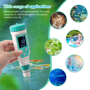 7 em 1 Testador de Cloro ORP/EC/TDS/Salinidade/Temp/FAC Digital Medidor de pH para Piscina Aquário Hidropônico Spa