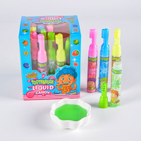 Bonbons liquides acidulés en forme de brosse à dents, saveur fruitée, étiquette privée personnalisée en gros