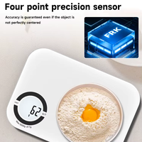 Báscula Digital de Cocina de Alta Precisión de 5 kg con Plataforma de Vidrio, Función de Tara para Vegetales, Báscula Digital con Pantalla Táctil