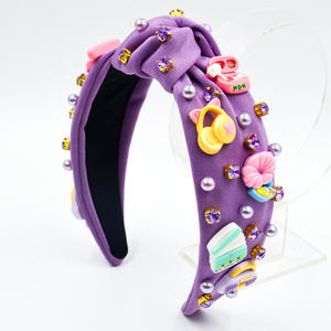 Diadema <span class=keywords><strong>con</strong></span> Nudos Rosa y <span class=keywords><strong>Morado</strong></span> de <span class=keywords><strong>Barbie</strong></span> para Mujer, Aro para el Cabello <span class=keywords><strong>con</strong></span> Diamantes de Imitación y Lindos Adornos, Accesorio de Moda para Fiestas - Product Image 3