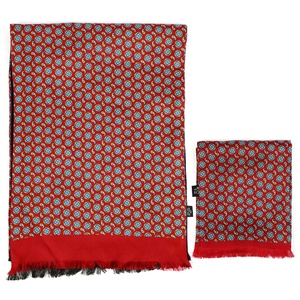 <span class=keywords><strong>Elegante</strong></span> <span class=keywords><strong>Sciarpa</strong></span> in Pura Seta Italiana <span class=keywords><strong>Blu</strong></span> con Stampa Naturale di Alta Qualità per Uomo - Product Image 4