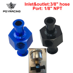 Adaptateur de manomètre de pression de carburant, connecteur de tuyau 3/8 avec 1/8 Npt en alliage d'aluminium bleu noir pour pièces modifiées de voiture - Product Image 5