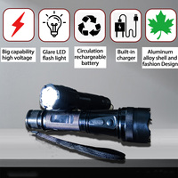 Wilderness Adventure Camping haute puissance 1000 Lumen LED lampe de poche tactique corps en PVC aluminium étanche auto-protection