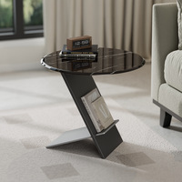 Table d'appoint ronde de style minimaliste italien pour salon, petite table haut de gamme, style moderne, petite table d'appoint en fer