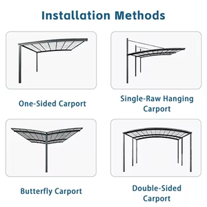 Abri de voiture en <span class=keywords><strong>aluminium</strong></span> à toit polycarbonate pour villa, abri de stationnement individuel pour voiture, imperméable et anti-UV - Product Image 3