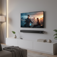 Bar Suara untuk TV 23.7 Inci, SoundBar TV Nirkabel dengan Subwoofer, Sistem Suara Surround untuk TV, Speaker Audio Rumah