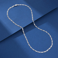 Collier chaîne câble pour femme italienne en argent sterling massif 925 plaqué rhodium tendance pour cadeau ou mariage