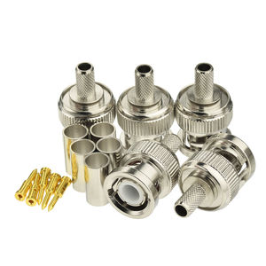 <span class=keywords><strong>BNC</strong></span> macho a crimpar conector coaxial RF para RG174/RG316/RG58/RG59/RG6, niquelado - Product Image 1