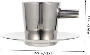 ขายตรงจากโรงงาน ชุดแก้วกาแฟสแตนเลสสองชั้นพร้อมจานรอง ชุดถ้วยชา - Product Image 2
