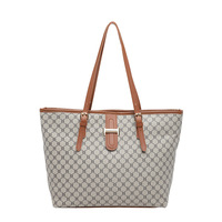 Sac fourre-tout tendance en cuir PU grande capacité avec imprimé monogramme de créateur, élégant sac à bandoulière pour femme, idéal pour les trajets quotidiens, le travail et les voyages