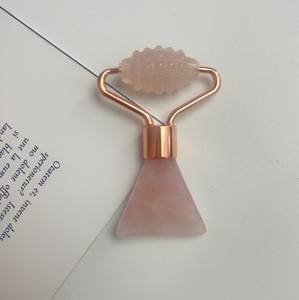 Jade rose Gua Sha pierre naturelle produits de beauté du visage Anti-âge Jade petit rouleau pour les yeux Rose Quartz rouleau pour les yeux - Product Image 3